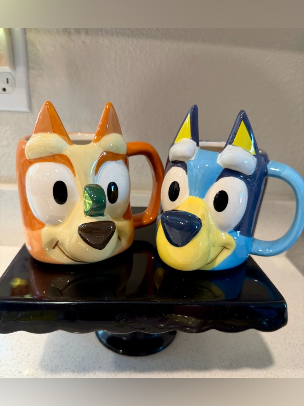 Zak Designs  Bluey and Bingo Sculpted faces Mug cup Set